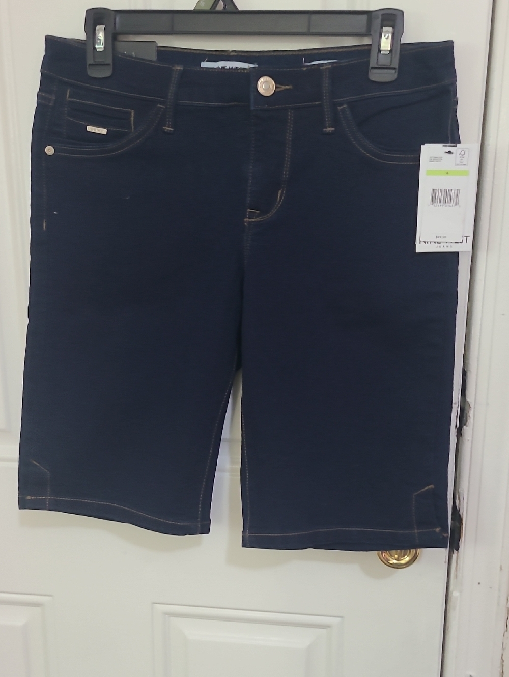Girls Nine West Dark Navy Bermuda Jean Shorts